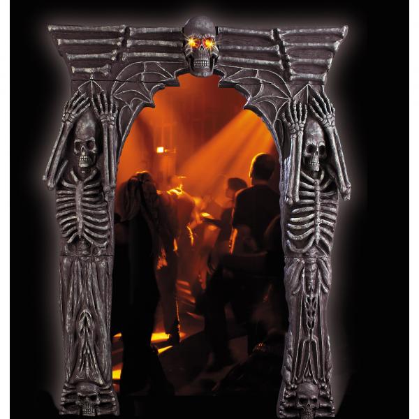 PORTALE IN LATTICE CON TESCHIO E LUCI