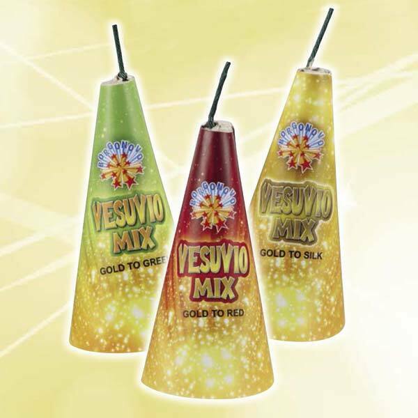 3 CONI PIROTECNICI VESUVIO COLORATO