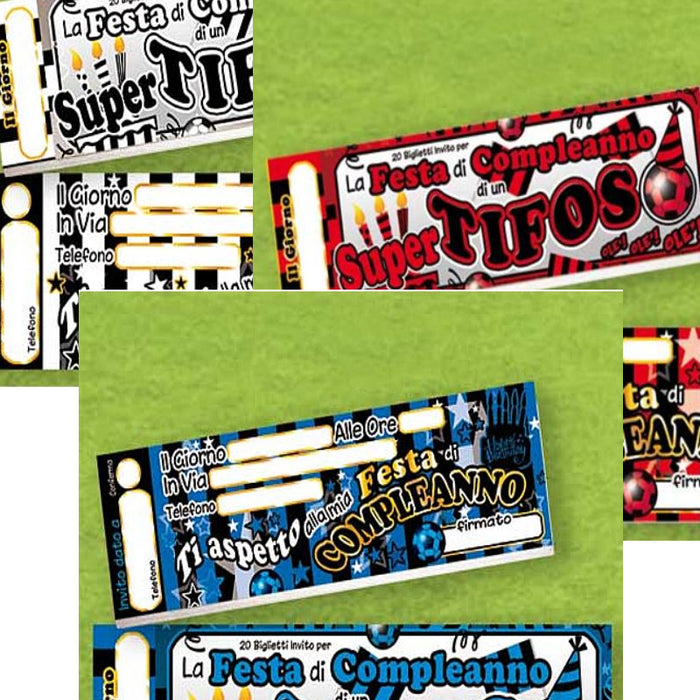 20 INVITI COMPLEANNO ULTRAS DI CALCIO