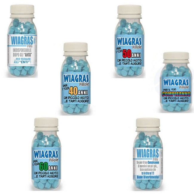 Bottigliette di finto viagra per compleanno
